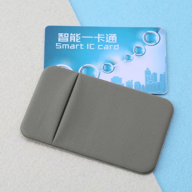 Credit Card Wallet Holder Pocket Stick-On Adhesive Elastic Tool