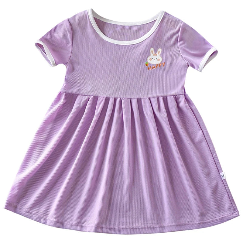 Summer Dress For Girls Cute Short Sleeve Kids Princess Dresses Fashion Toddlers Casual Dress School Costume Children's Clothing