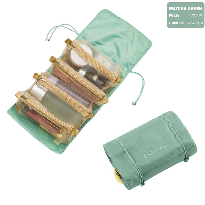 4PCS In 1 Travel Separable Cosmetic Bag Women Mesh Make Up Bags Beautician Toiletry Makeup Brushes Lipstick Storage Organizer