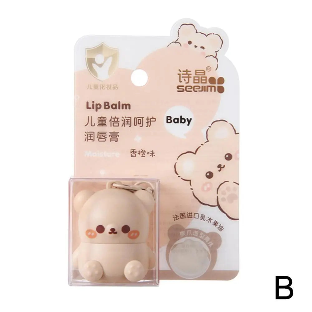 Children Fruity Lip Balm Moisturizing Anti-Dry  Anti Crack Lip Balm Baby Available Lip Care Cute Little Bear Lipstick Skin Care