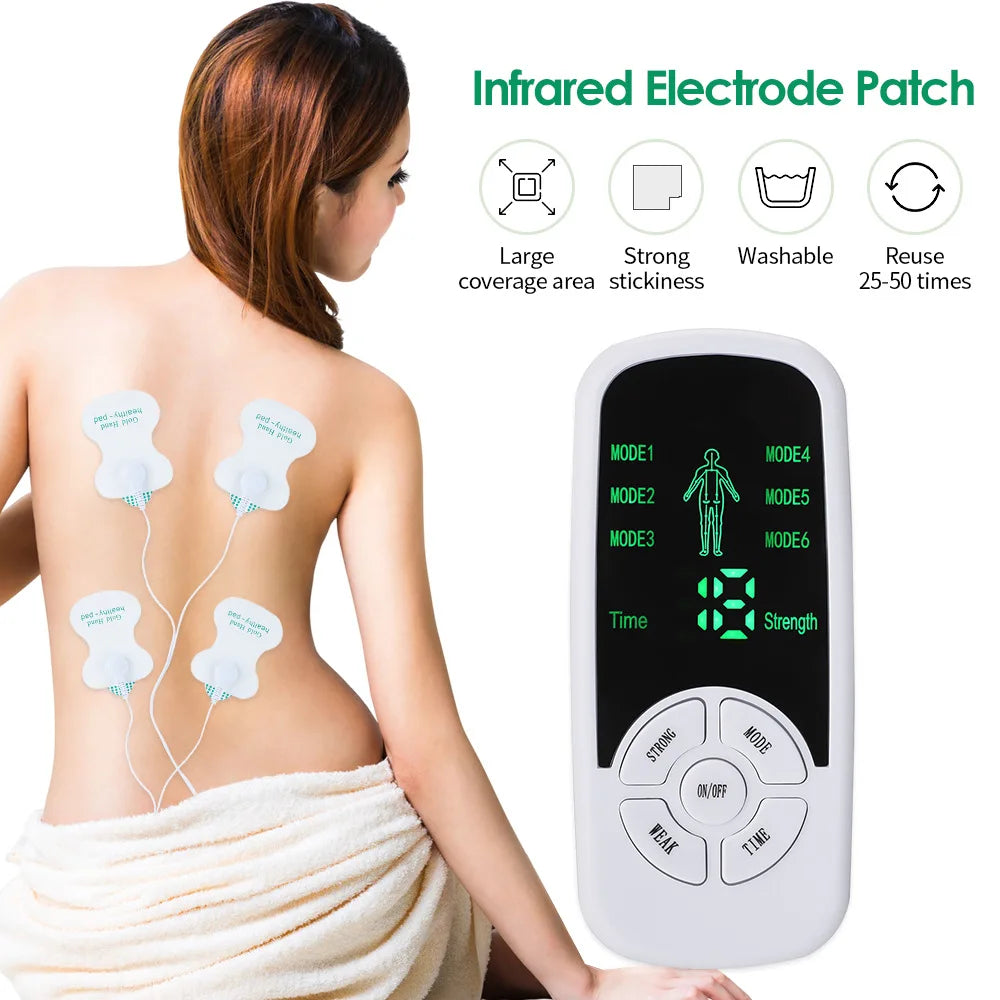 Multi-functional Pulse Electric Muscle Stimulator Back Body Massage Tens Acupuncture Meridian Physiotherapy Digital Massage Tool