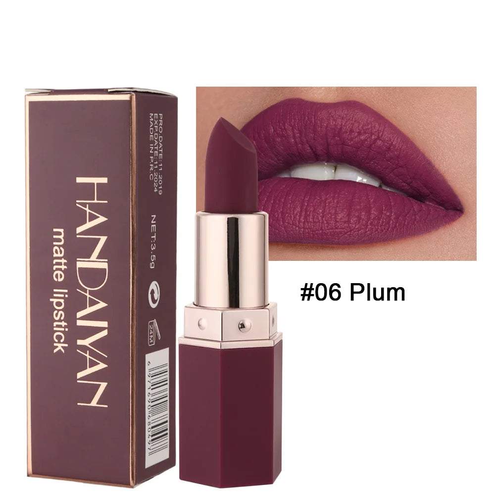 6 Colors Waterproof Nude Matte Lipsticks Long Lasting Lip Stick Not Fading Sexy Red Pink Velvet Lipsticks Makeup Cosmetic Batom