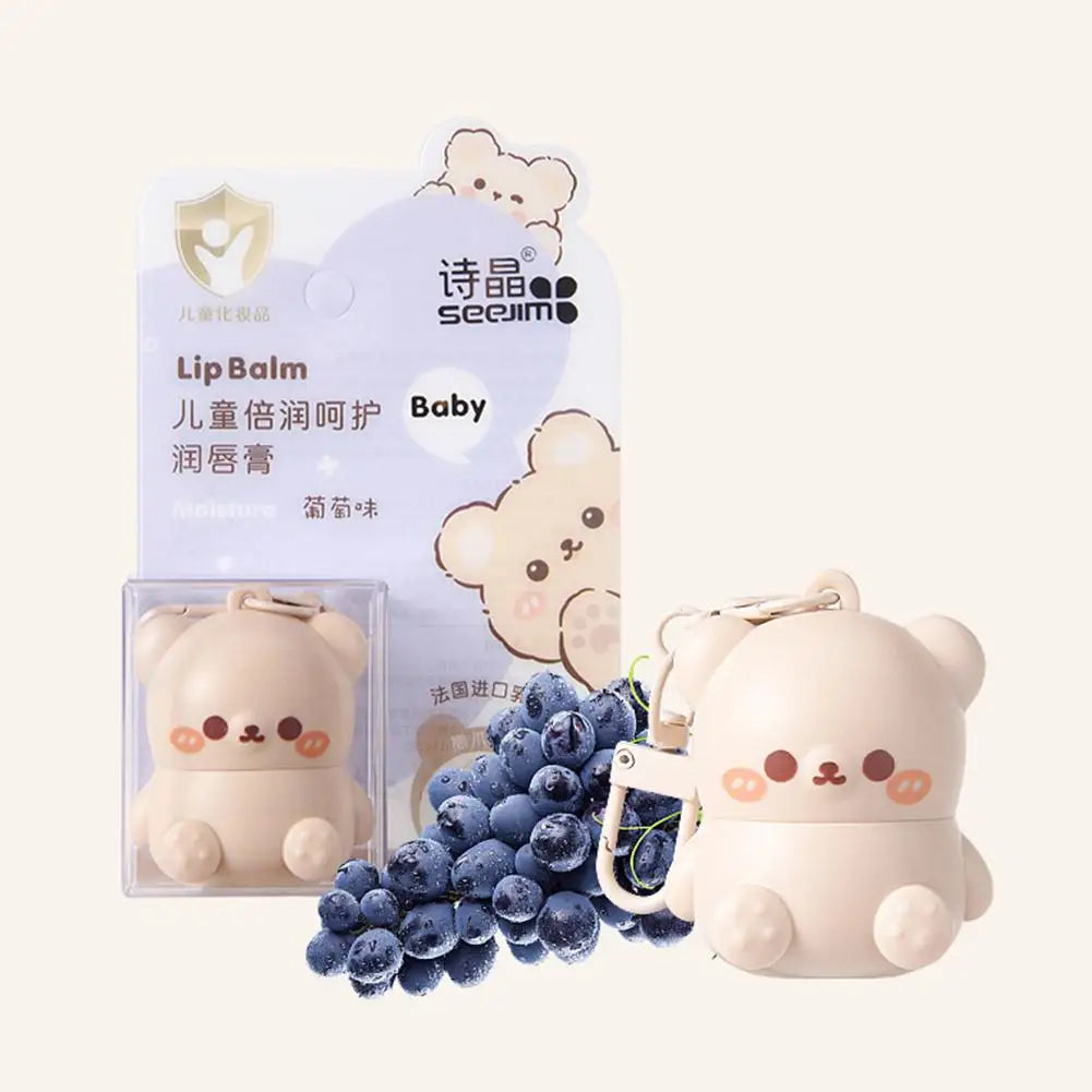 Children Fruity Lip Balm Moisturizing Anti-Dry  Anti Crack Lip Balm Baby Available Lip Care Cute Little Bear Lipstick Skin Care