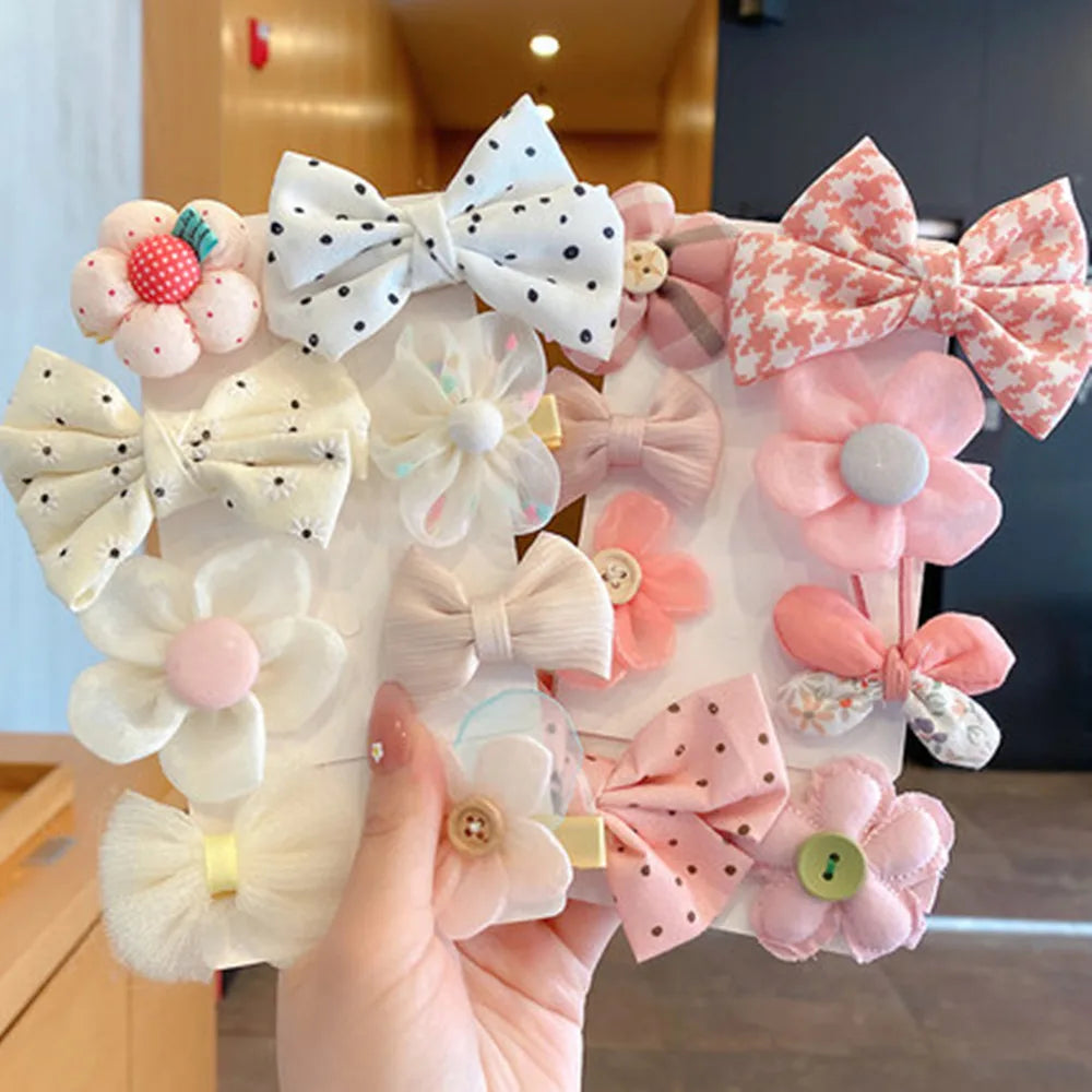 [8-Piece Set] Children's Bow Summer Hairpin Girls Hair Accessories 2022 New Clip Sweet Cute Baby Princess Headwear