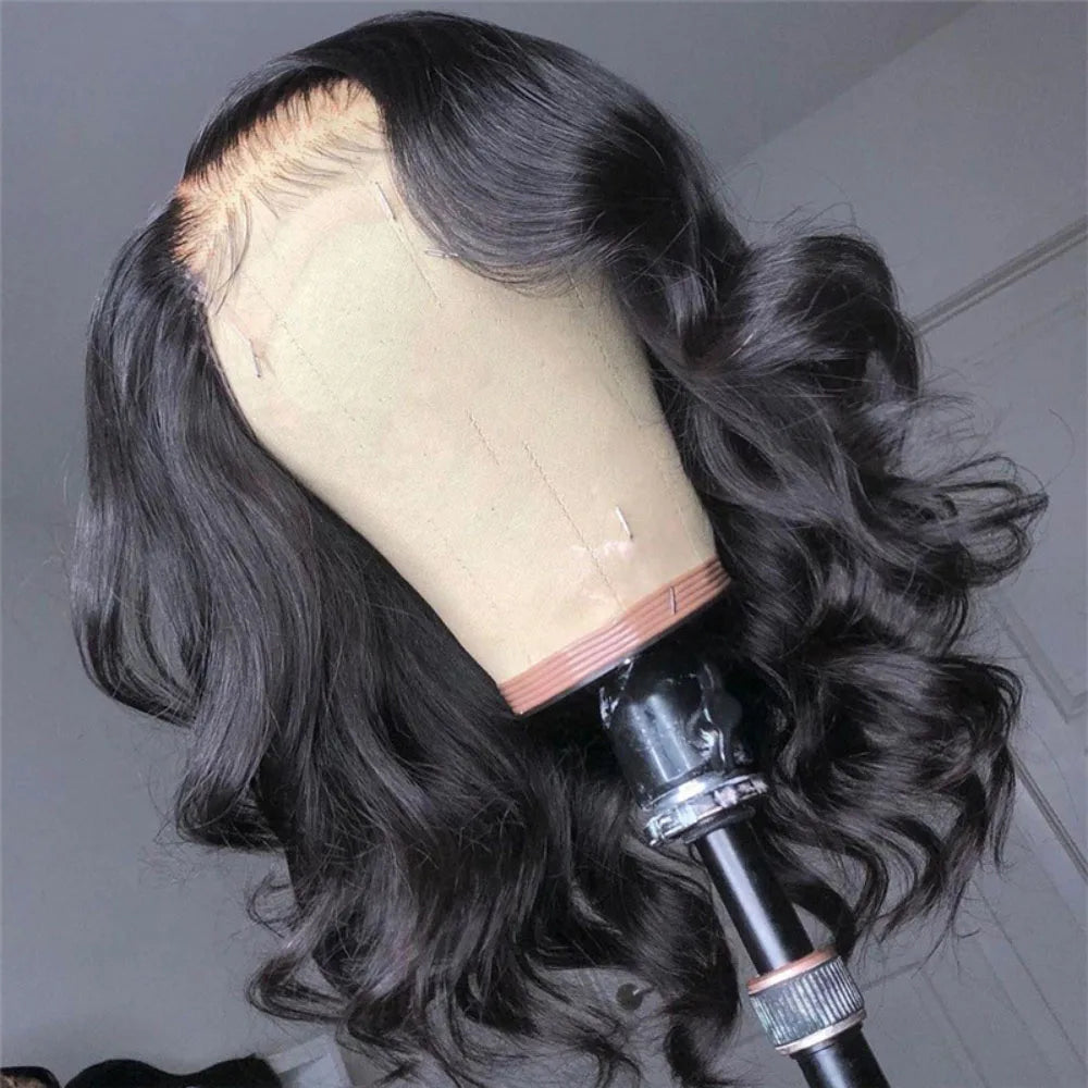African Synthetic wig women's black wavy curly medium long hair chemical fiber matte high-temperature silk headband cover 50CM
