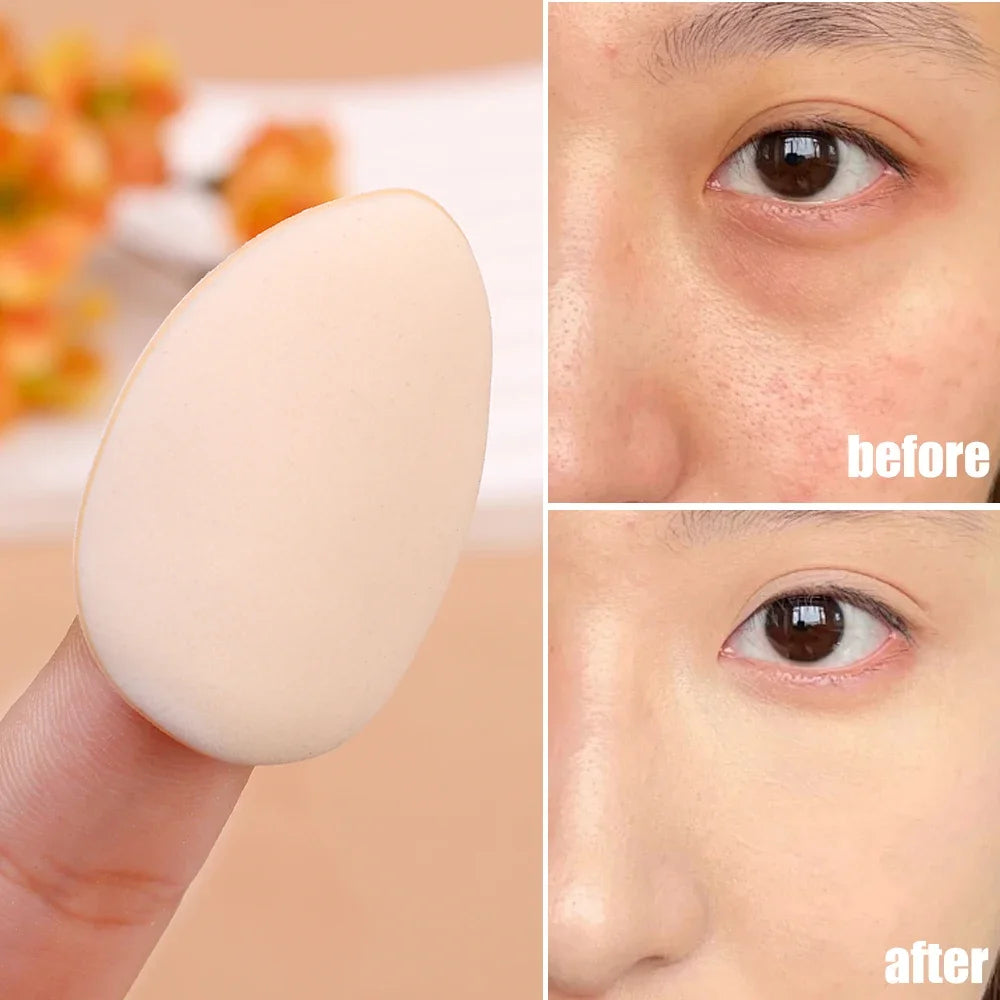Finger Thumb Makeup Puff Soft Mini Air Cushion Concealer Cosmetic Puff Liquid Foundation Blush Powder Sponge Beauty Tools 50PCS