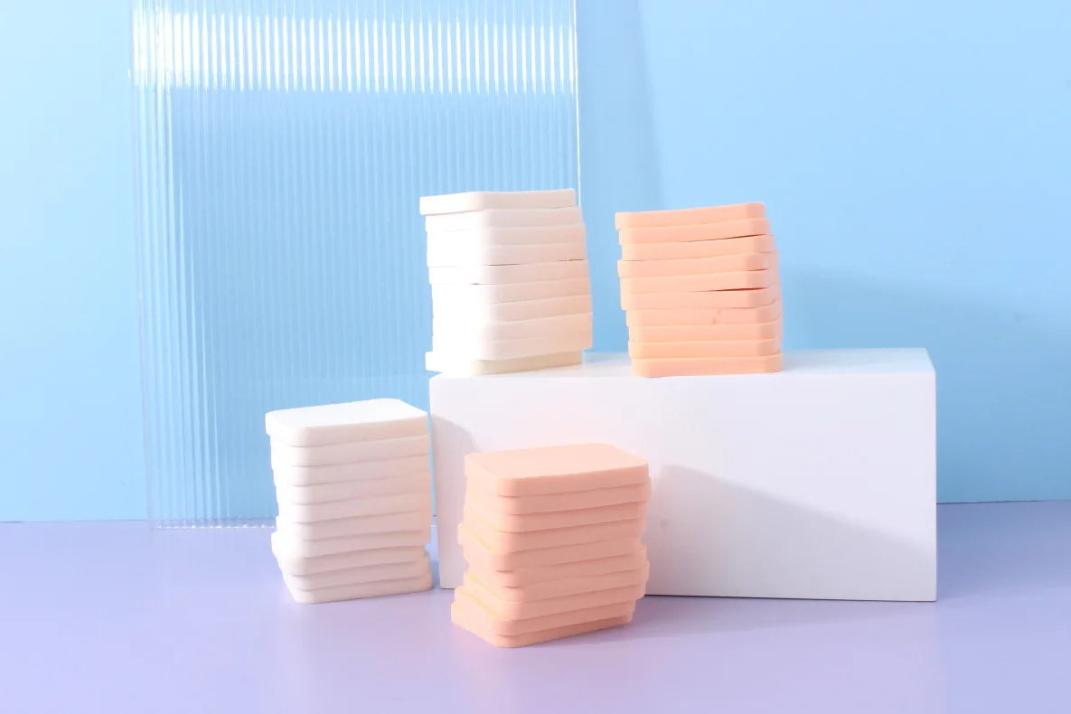 Makeup Artists Small Sponge Powder Puff Round Square Makeup Foundation Powder Puff Latex Face Puffs Dry and Wet Powder Puff