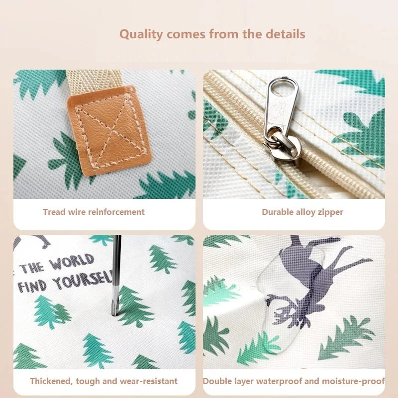 Storage Bag Cute Cartoon Pattern Luggage Bag Moisture Dust Proof Quilt Clothes Storage Bag Large Capacity Sorting Bags Household