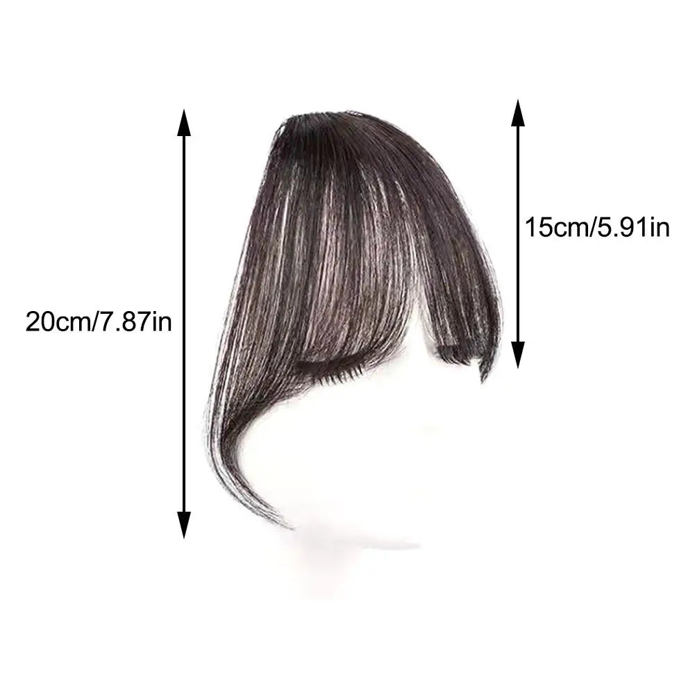 Air Bangs Wig For Women With Natural Front Forehead Invisible Hair Patch Round Face French Bangs Fake Bangs