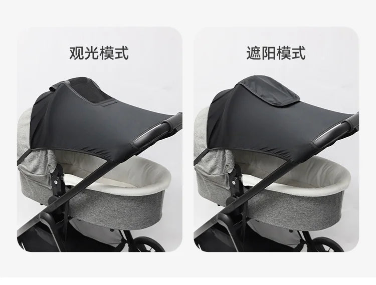 Baby stroller sunshade has UV protection, windproof, sunshade, waterproof functions, outdoor travel baby stroller accessories