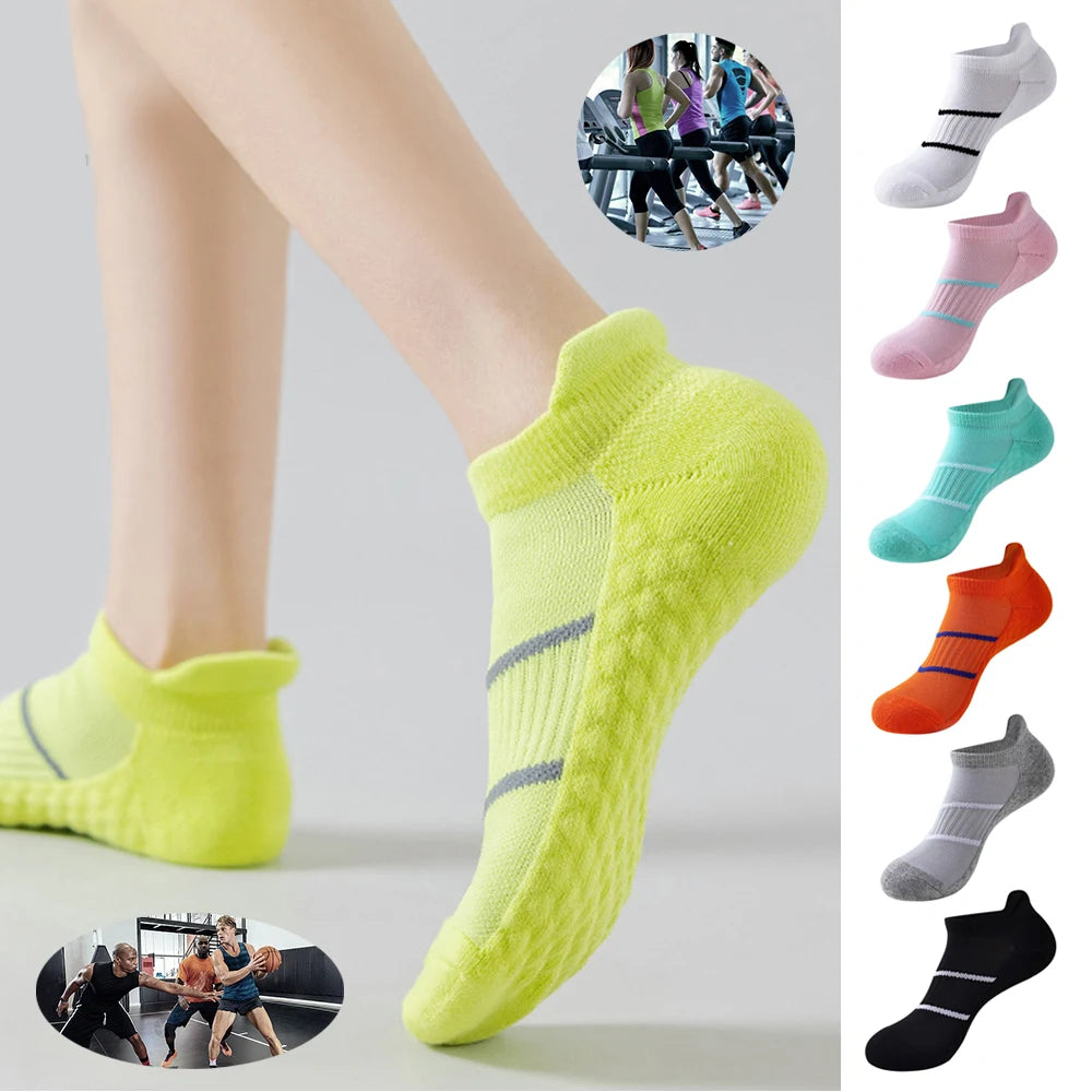 Women Cycling Sports Ankle Socks Cotton Anti Slip Sports Soccer Running Hiking Bicycle Sock Camping Football Basketball Socks
