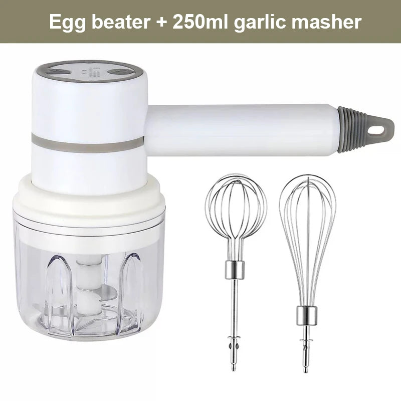 Wireless Portable Electric Food Mixer Hand Blender 3 Speeds High Power Dough Blender Egg Beater Baking Hand Mixer Kitchen Tools