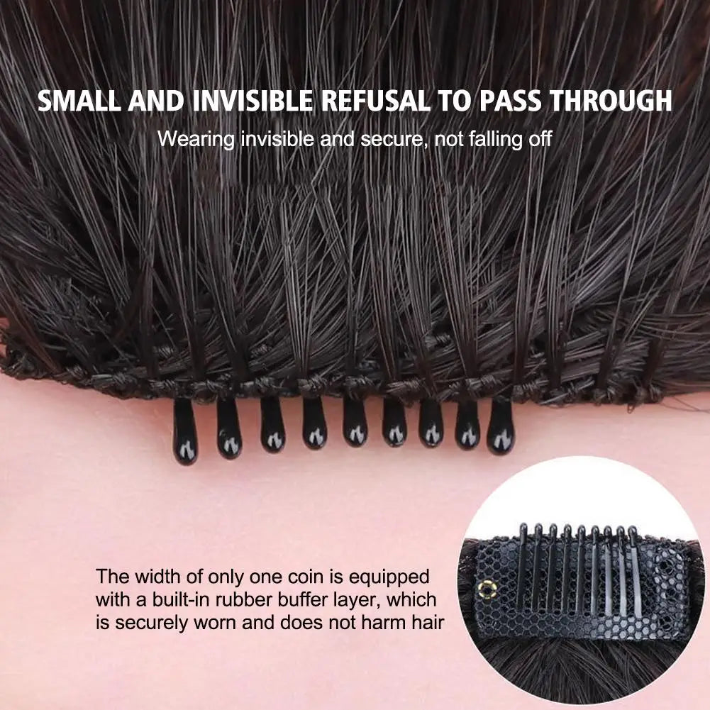 Air Bangs Wig For Women With Natural Front Forehead Invisible Hair Patch Round Face French Bangs Fake Bangs