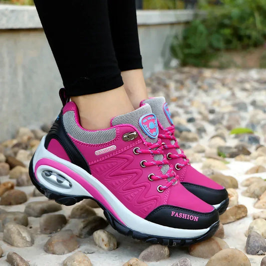 Brand Luxury Womens Sneakers Casual Breathable Tennis Shoes for Women Fashion Lace Up Platform Trainers Women's Hiking Shoes