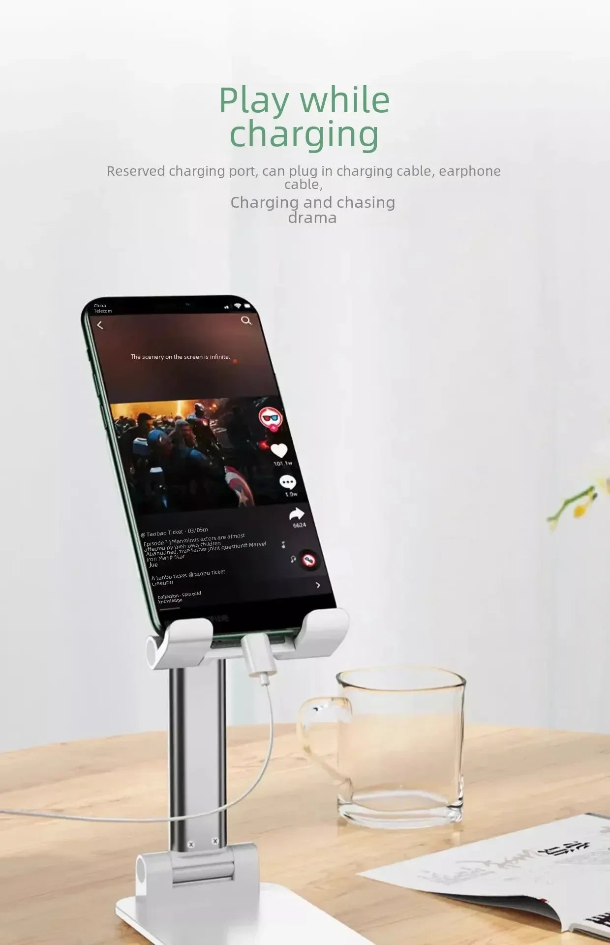 Desk Mobile Phone Holder Stand For iPhone IPad Xiaomi Adjustable Desktop Tablet Holder Universal Table Cell Phone Stand