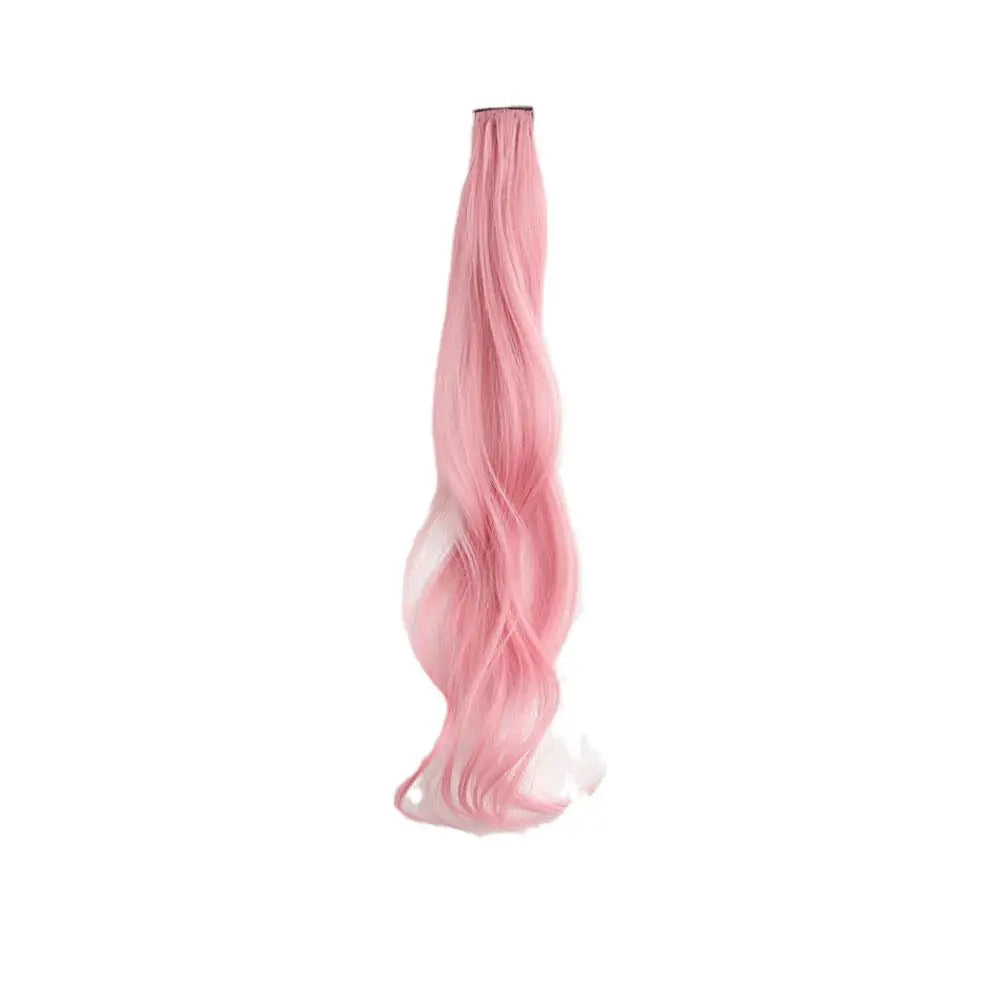 Curled Hair Ear Dye Hair Patches Seamless One Piece Color Highlight Dyed Wig Patch Women's Long Hair Invisible Wig