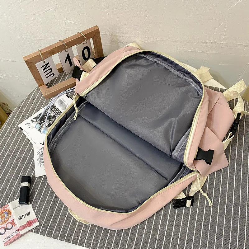 2023 New Fashion Large Capacity Junior High School Student Backpack Lightweight And Minimalist Travel Bag Canvas Backpack