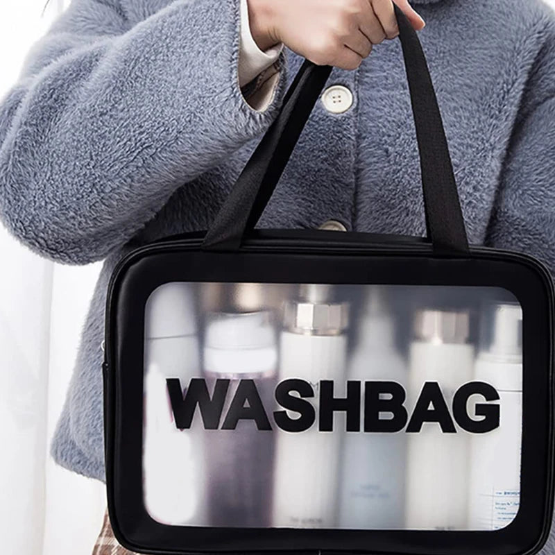 Portable Transparent PVC Makeup Bags Women's Waterproof Cosmetic Bag Travel Washing Toiletry Shower Storage Bag Pouches