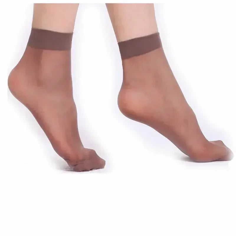 Summer Socks Skin Color Transparent Ultrathin Women Crystal Silk Socks Nylon Ladies Female Summer Short Ankle Sock Meias