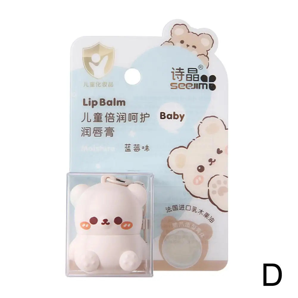 Children Fruity Lip Balm Moisturizing Anti-Dry  Anti Crack Lip Balm Baby Available Lip Care Cute Little Bear Lipstick Skin Care