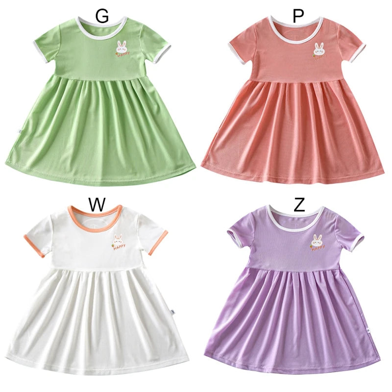 Summer Dress For Girls Cute Short Sleeve Kids Princess Dresses Fashion Toddlers Casual Dress School Costume Children's Clothing
