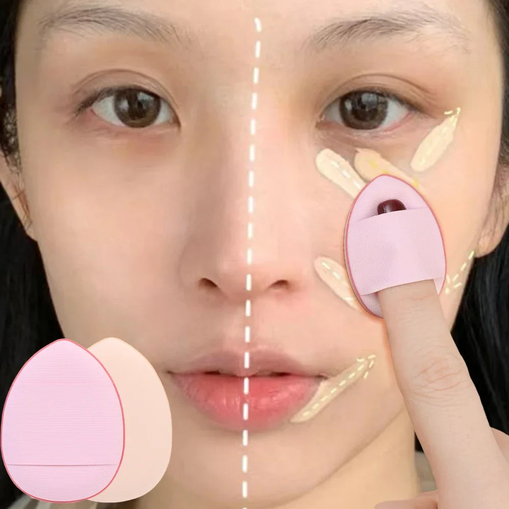 Finger Thumb Makeup Puff Soft Mini Air Cushion Concealer Cosmetic Puff Liquid Foundation Blush Powder Sponge Beauty Tools 50PCS