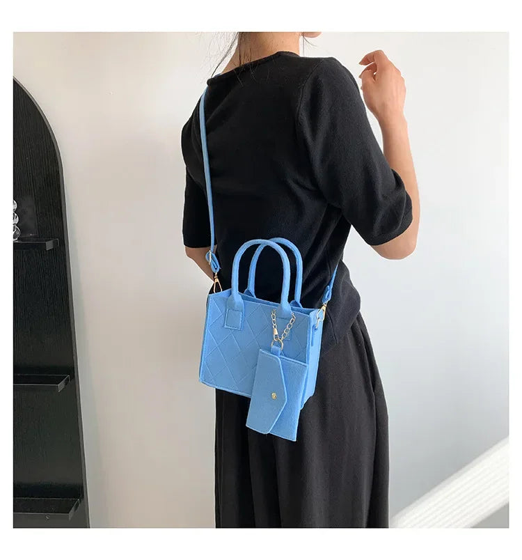 New Zipper Messenger Bag Solid Color Felt Women Shoulder Bag Luxury Designer Handbag Casual Crossbody Bags for Women