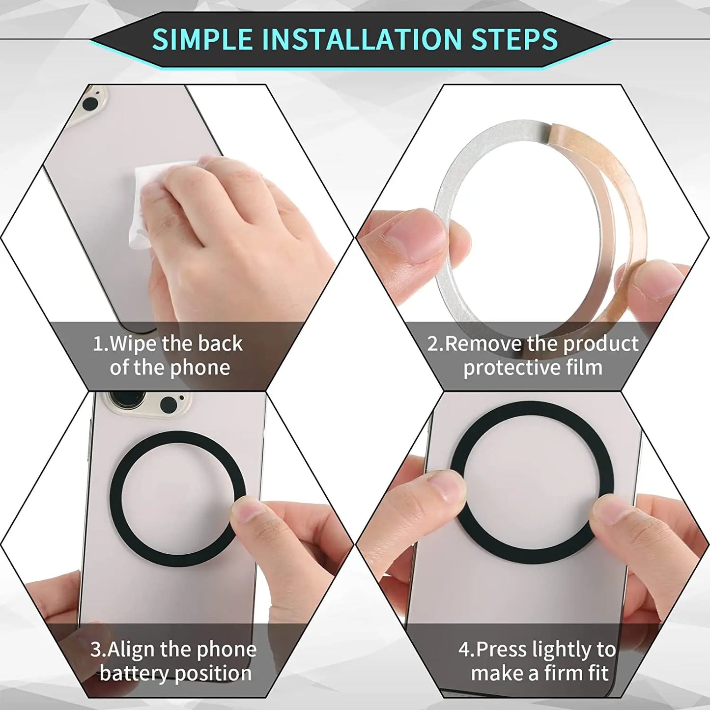 Magnetic Metal Plate Sticker Rings For Magsafe Wireless Charger Magnet Car Mobile Phone Holder Iron Sheet For iPhone 13 12 11