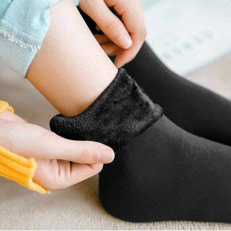 Women's Winter Thick Insulation Short Cashmere Socks Nylon Snow Velvet Boot Solid Color High-quality Women's Floor Socks