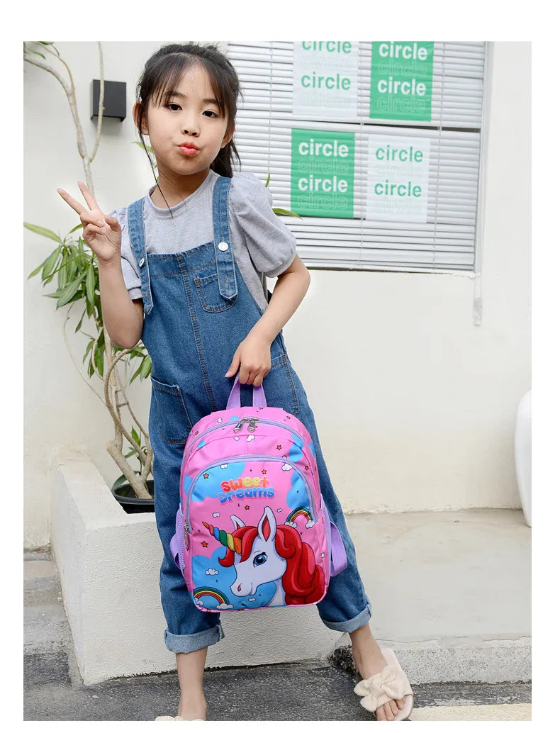 Boy Girl Cartoon Unicorn Schoolbags Lager Capacity School Backpack Kindergarten Primary School Backpacks Kawaii Kids Bag