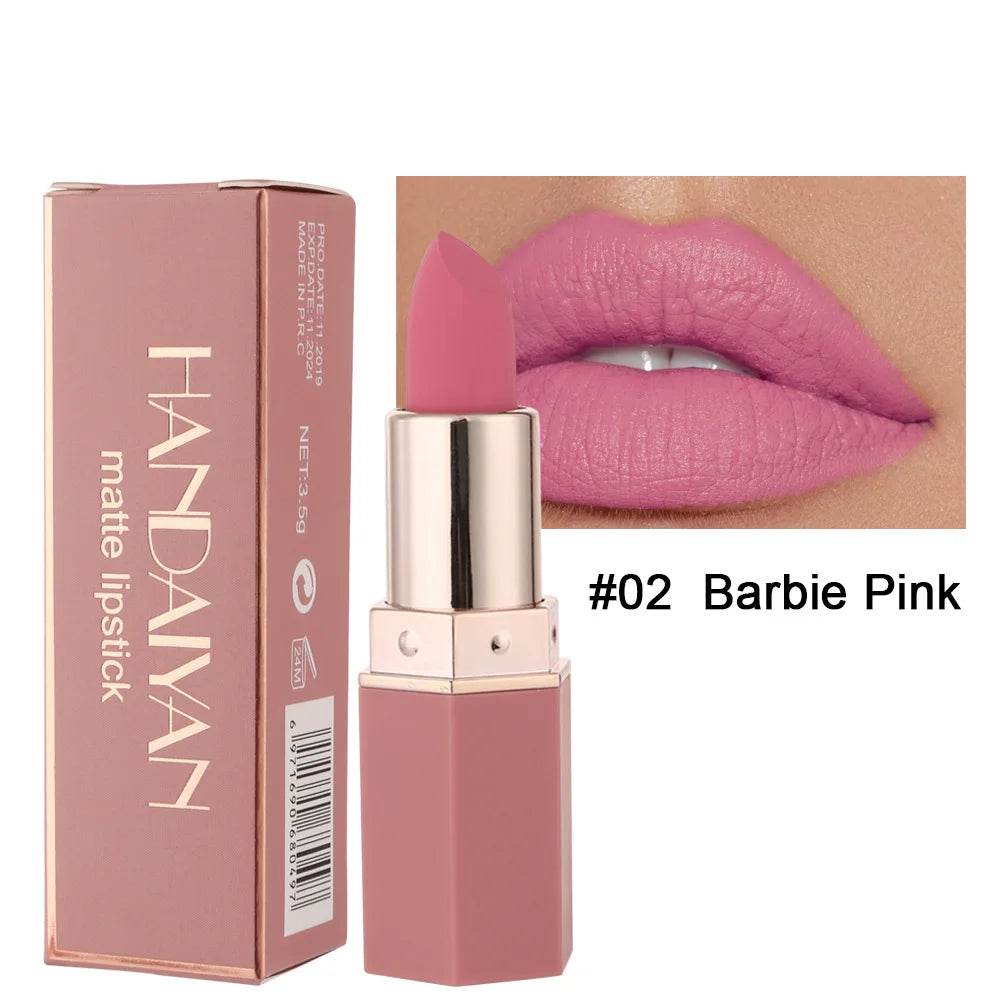 6 Colors Waterproof Nude Matte Lipsticks Long Lasting Lip Stick Not Fading Sexy Red Pink Velvet Lipsticks Makeup Cosmetic Batom