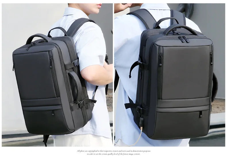 Men's Business Waterproof Multi-Function Backpack USB Charging 17 "Laptop Bag Can Be Extended Large Capacity Travel Backpack New