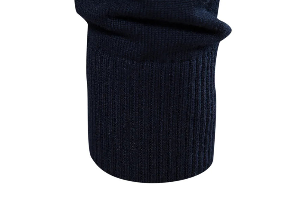 Autumn Winter Men's Sweater Half High Collar Color Matching Stripe Pullover High-quality Male Business Casual Knitwear Sweaters