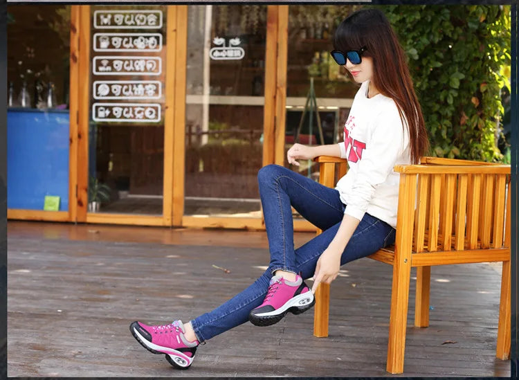 Brand Luxury Womens Sneakers Casual Breathable Tennis Shoes for Women Fashion Lace Up Platform Trainers Women's Hiking Shoes
