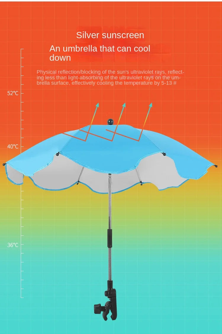 Universal Baby Car Pram Umbrella Adjustable Shade Umbrella Uv Sunshade For Stroller Accessories Sun Visor Portable Parasol Items