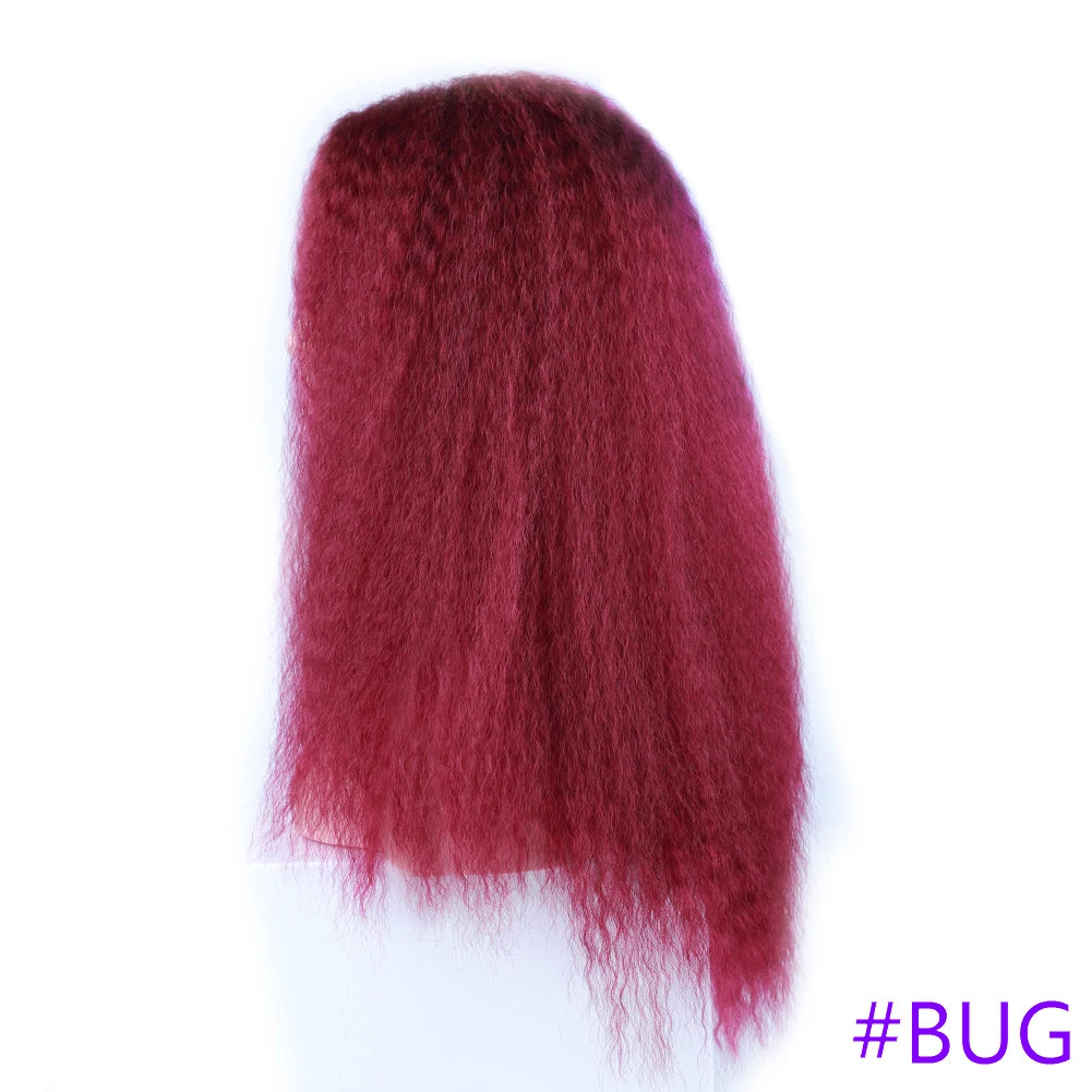 Long Puffy Kinky Curly Synthetic Wigs for Women Black Brown Color Synthetic Curly Hair Wigs Afro Kinky Curly Synthetic Hair Wigs