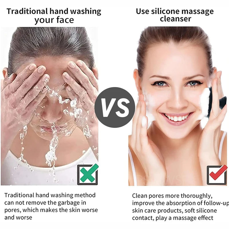 Silicone Face Scrubber Facial Cleansing Brush Silicone Face Wash Brush for Men and Women Manual Cleansing Skin Care Face Brushe