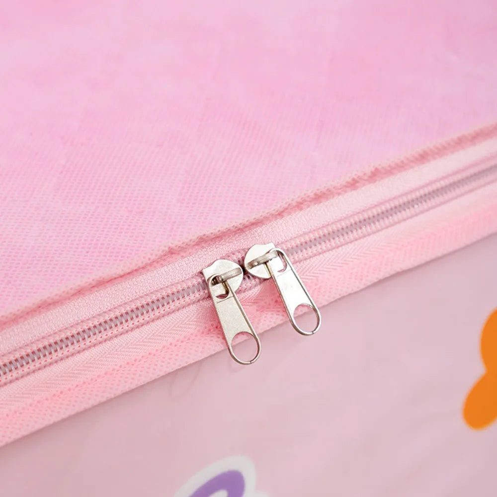 Cartoon Bear Storage Bag Zipper Large Capacity Clothes Quilt Storage Bag Moisture-Proof And Mildew Proof Moving And Sorting Bag