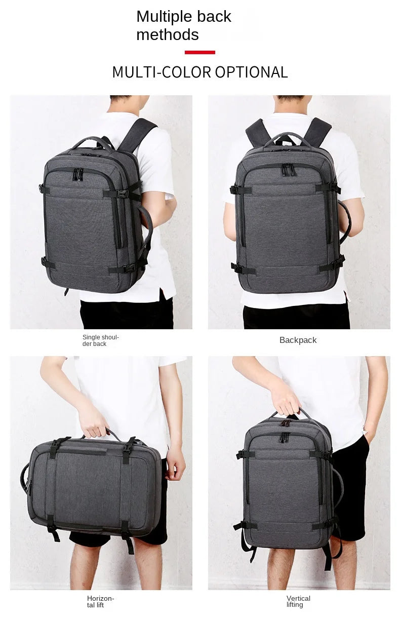 40LExpandable USB Travel Backpack, Flight Approved Carry on Bags for Airplanes,Water Resistant Durable 17-inch backpack men