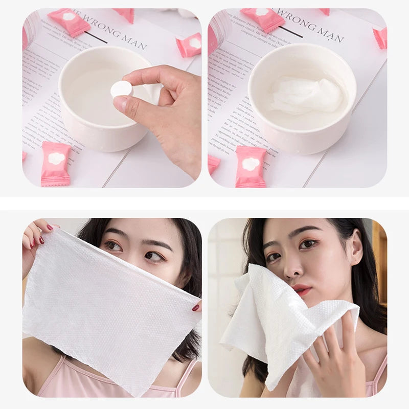 30/50/100pcs Disposable Face Towel Non-woven Compressed Magic Disposable Towel Tablet Cloth Wipes Tissue Mask Makeup Cleaning
