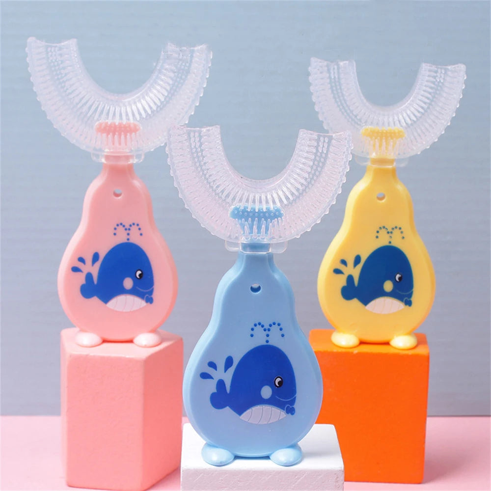 Baby Toothbrush 360 Degree Children U-shaped Toothbrush Teethers Brush Silicone Kids Teeth Oral Care Cleaning Baby Care Tools
