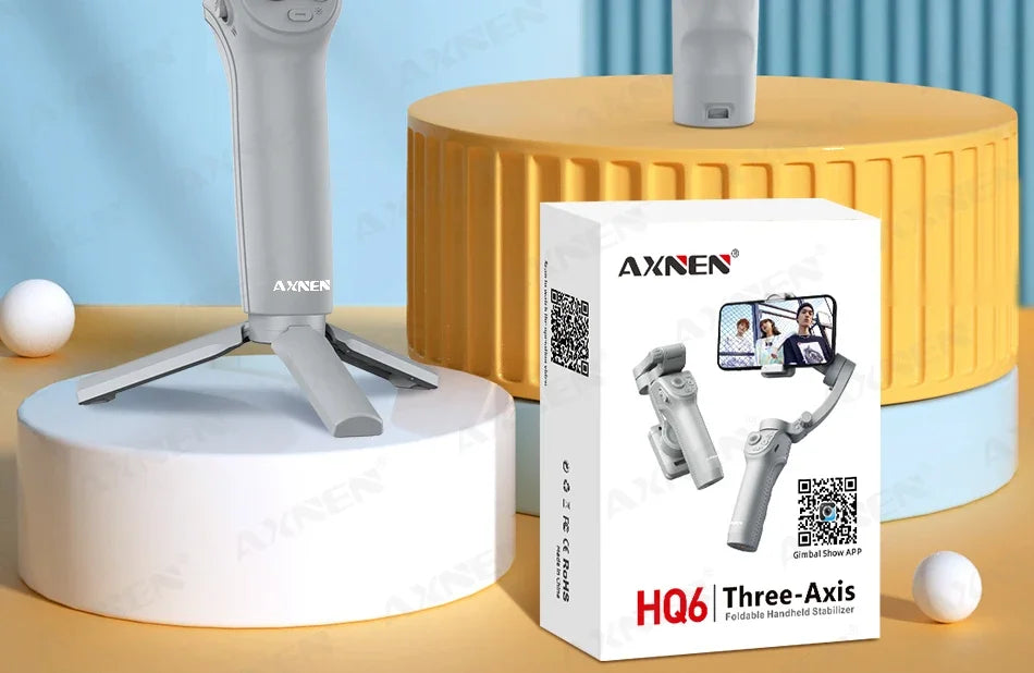 Handheld 3-Axis Smartphone Gimbal Stabilizer with Anti-Shake, Built-in Fill Light, Ideal for iPhone Android Vlogging and Tiktok