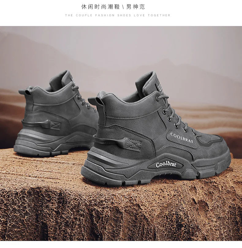 2024 Mens Boots Casual Shoes Winter Leather Designer Luxury Ankle boots Platform Work Safety shoes Sneakers botas para hombre