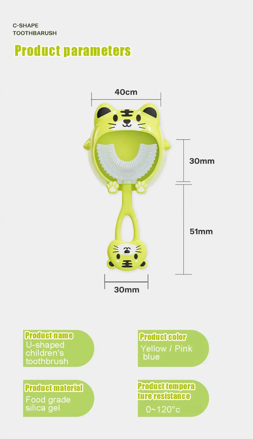 Baby Toothbrush 360 Degree Children U-shaped Toothbrush Teethers Brush Silicone Kids Teeth Oral Care Cleaning Baby Care Tools