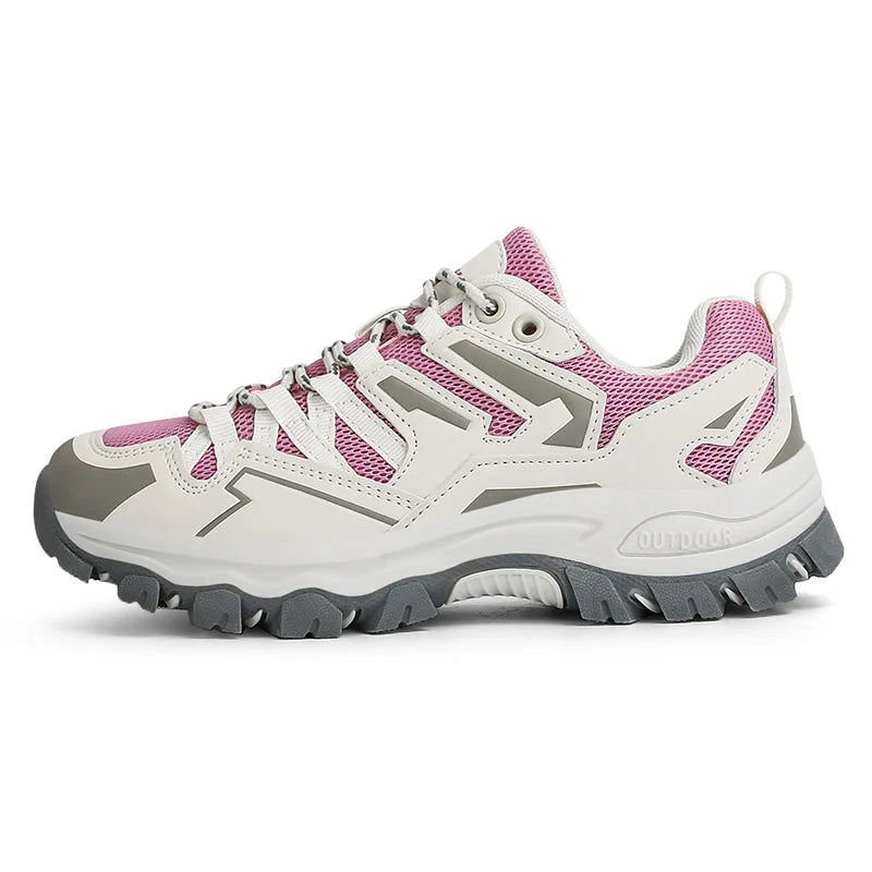 2023 Women Outdoor Casual Shoes Summer Breathable Mesh Hiking Sneakers Female Light Trekking Footwear Flat Fashion Climbing Work