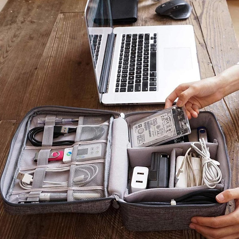 Cable Storage Bag Waterproof Digital Electronic Organizer Portable USB Data Line Charger Plug Storage Bag Travel Cable Organizer