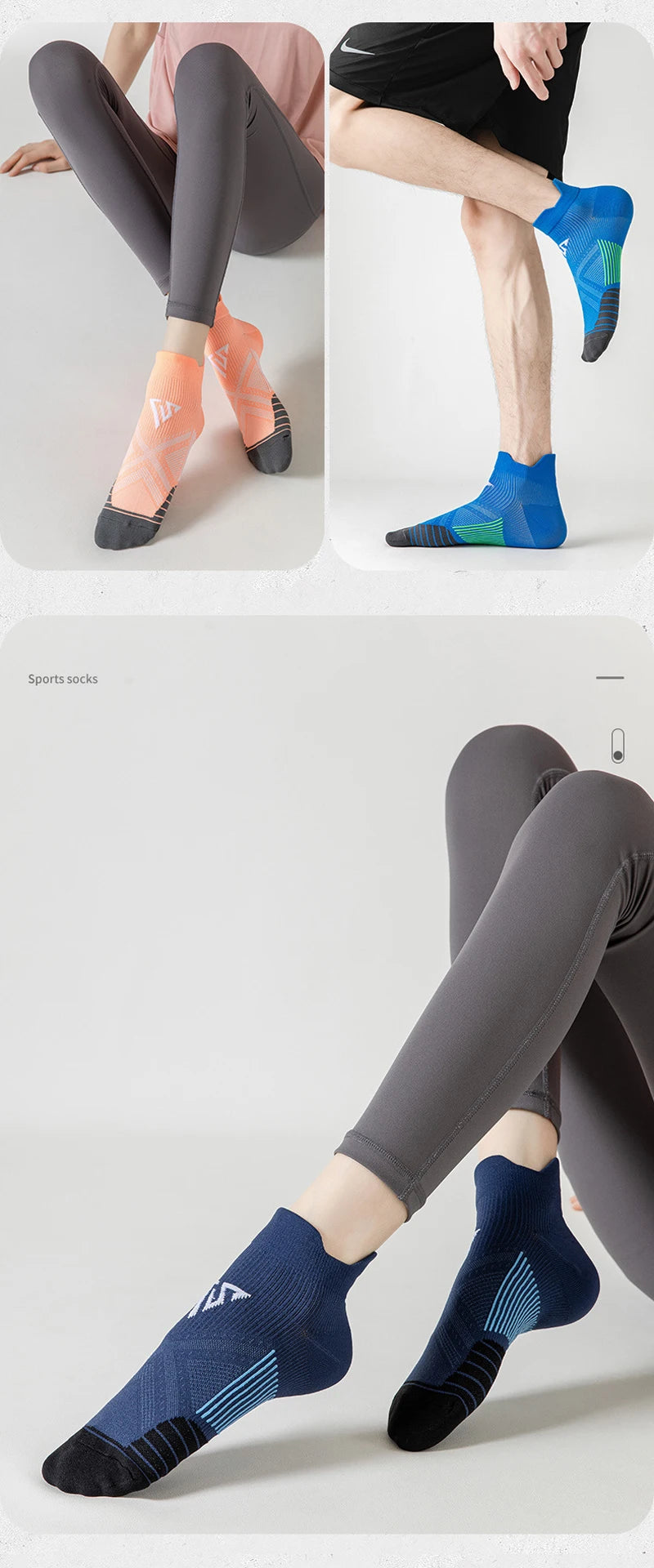Summer Running Socks Men Women Fitness Sports Quick-drying Sweat-absorbing Breathable Anti-friction Marathon Ankle Tab Socks