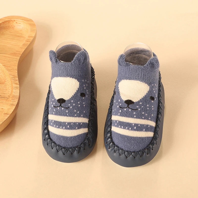 2024 New Born Baby Socks with Rubber Soles Infant Baby Girls Boys Shoes Spring Autumn Baby Floor Socks Anti Slip Soft Sole Sock