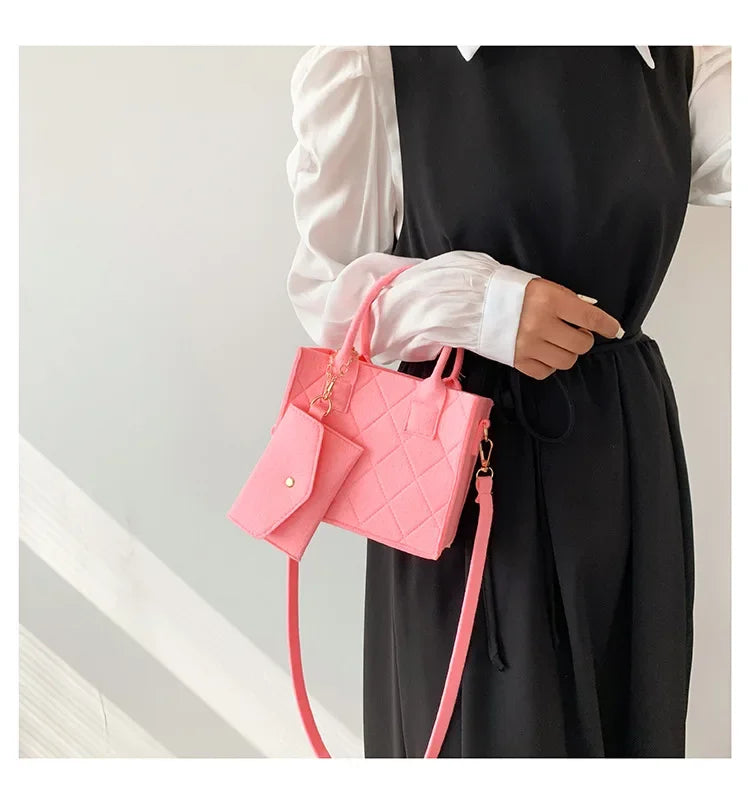 New Zipper Messenger Bag Solid Color Felt Women Shoulder Bag Luxury Designer Handbag Casual Crossbody Bags for Women