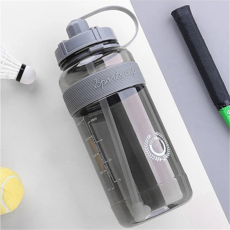 2 Liter Fitness Sports Bottle Plastic Large Capacity Water Bottle with Straw Girl Outdoor Climbing Drink Bottle Kettle BPA free
